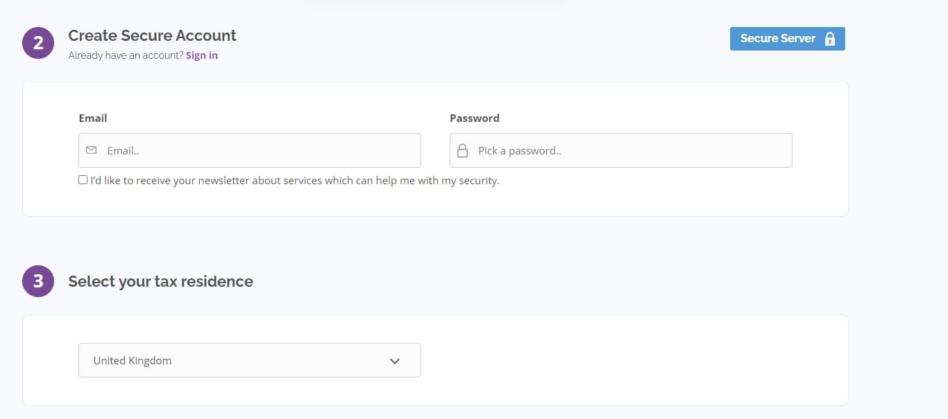 Create an account with PrivateVPN