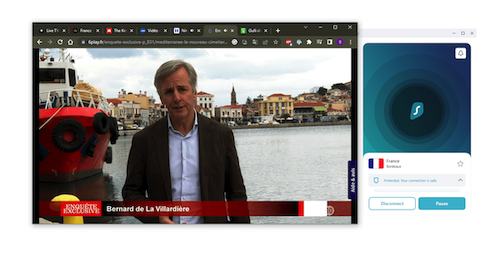Surfshark permet d'accéder aux chaînes de télévision françaises