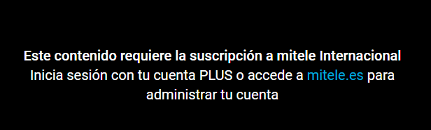 Mensaje de error de Telecinco 