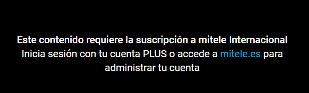 Mensaje de error de Telecinco