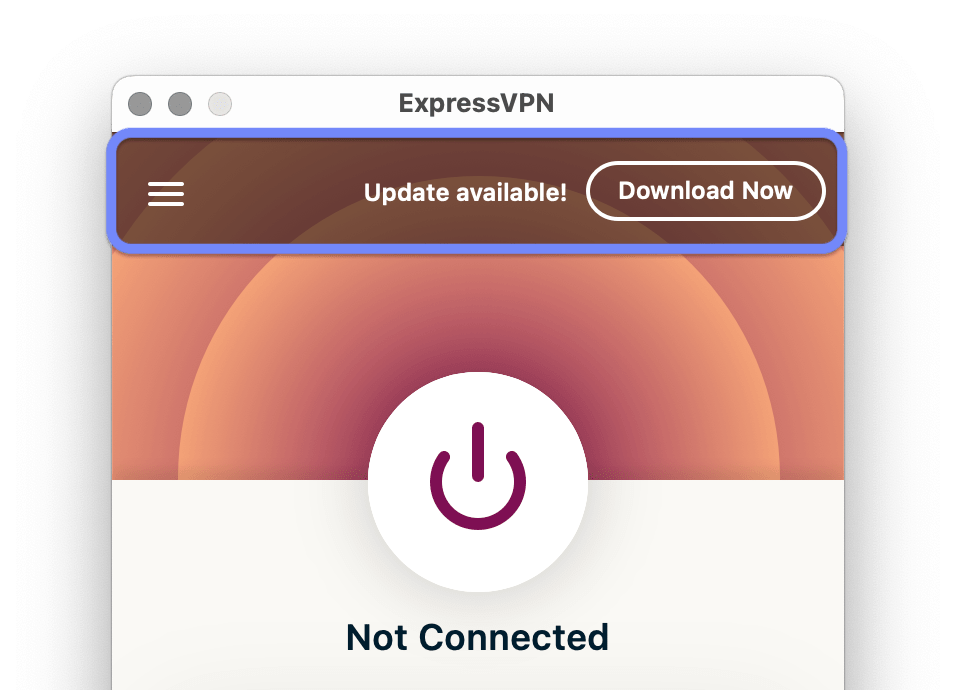 ExpressVPN software update notification