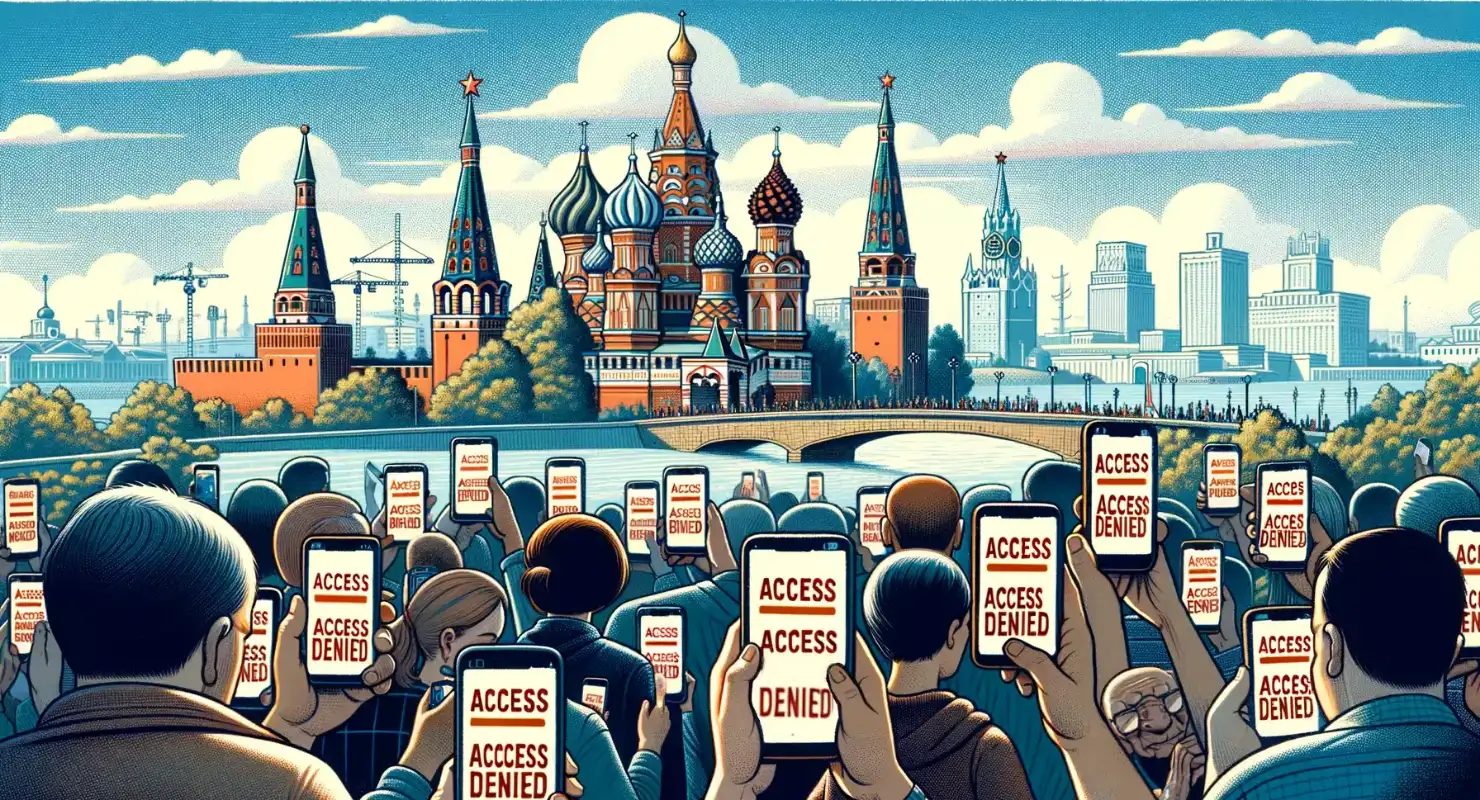 List of Websites Blocked in Russia header illustration showing Russian citizens blocked from accessing websites