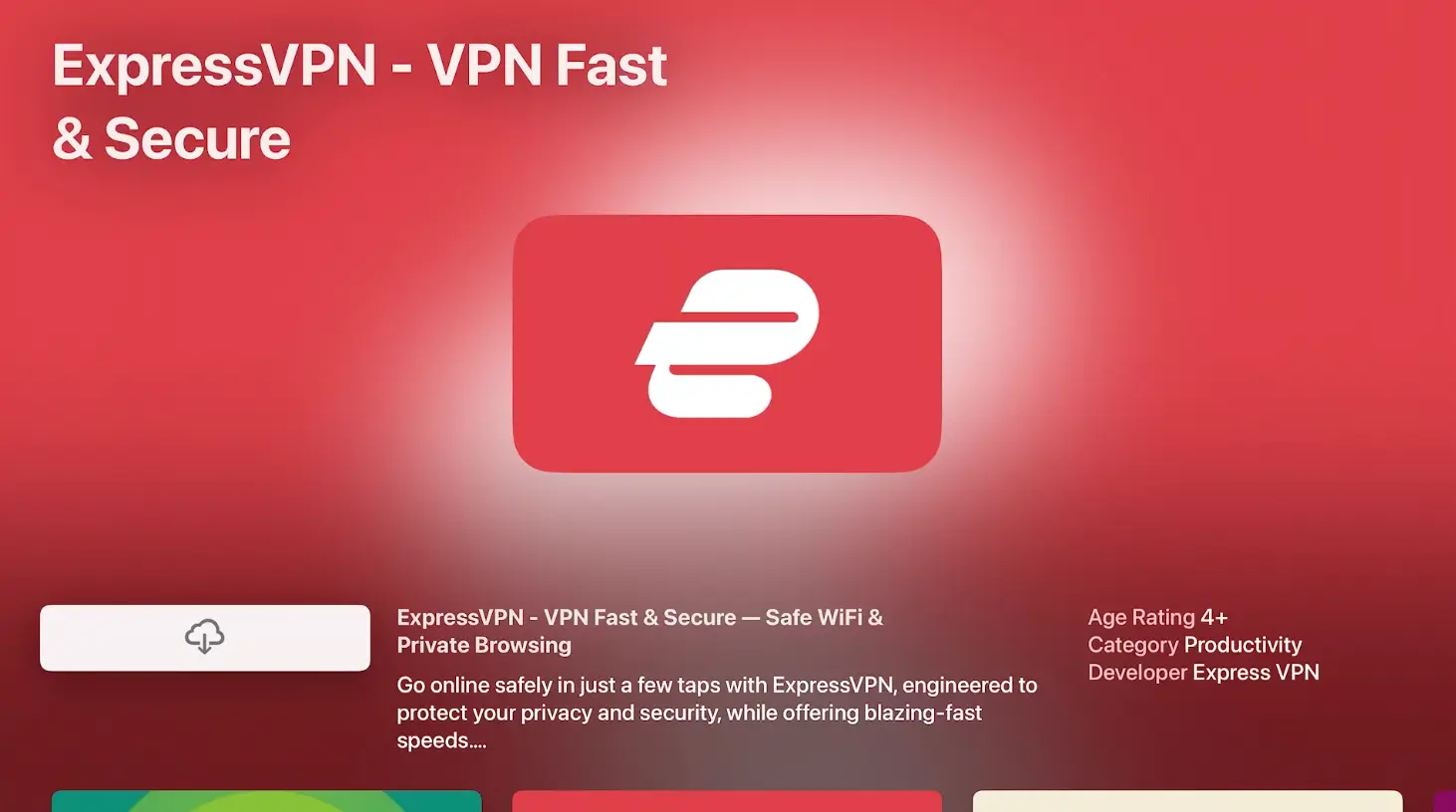 ExpressVPN on the tvOS App Store