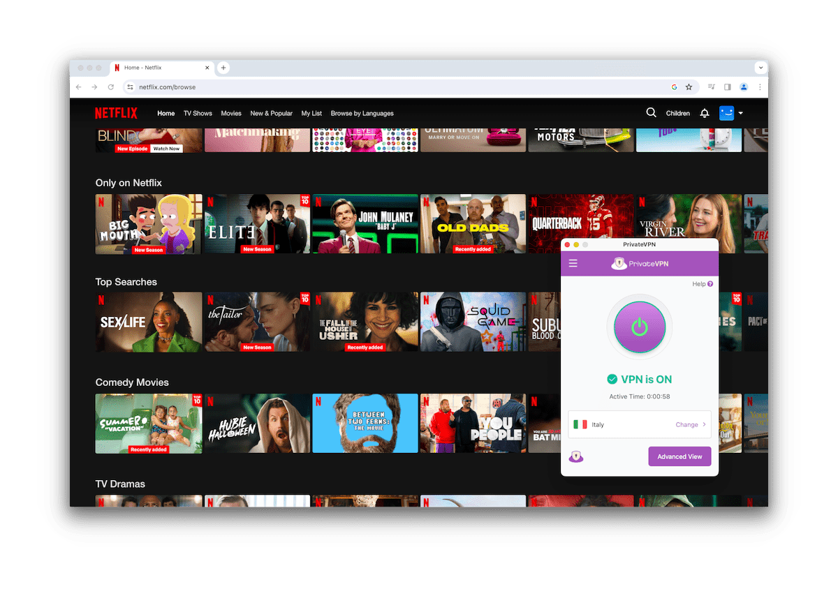 PrivateVPN non sblocca Netflix Italia