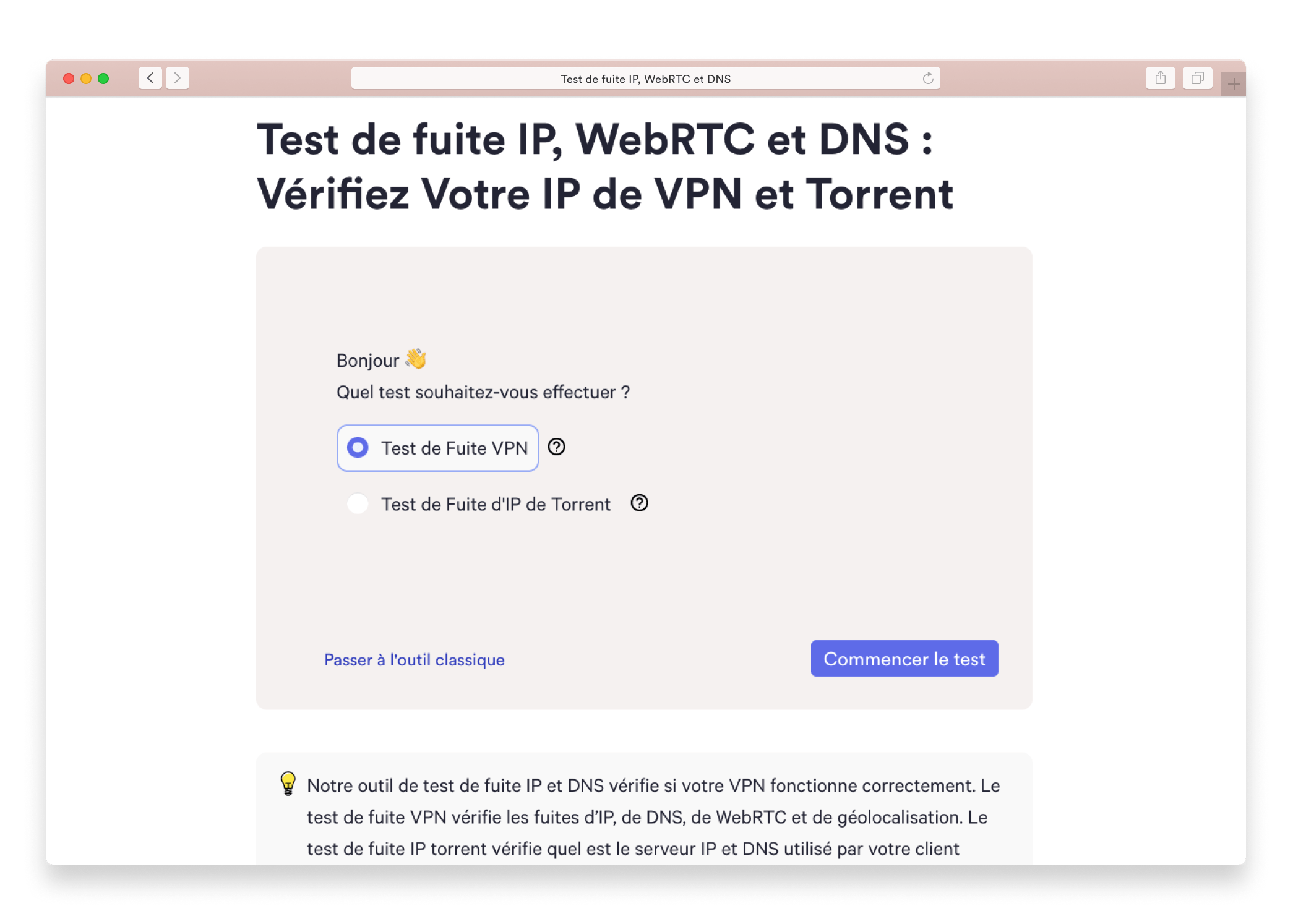 Testeur de Fuite IP