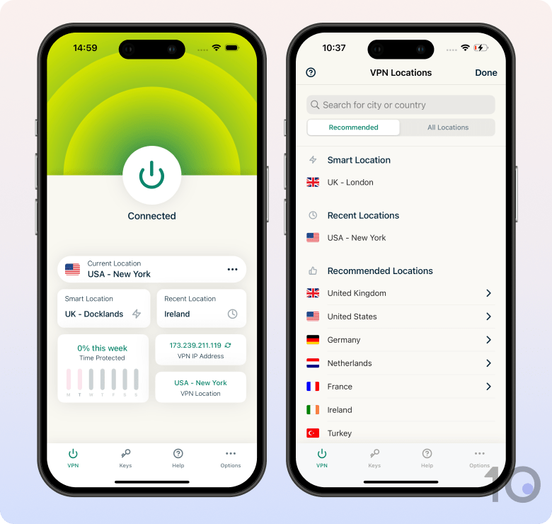ExpressVPN's app for iOS