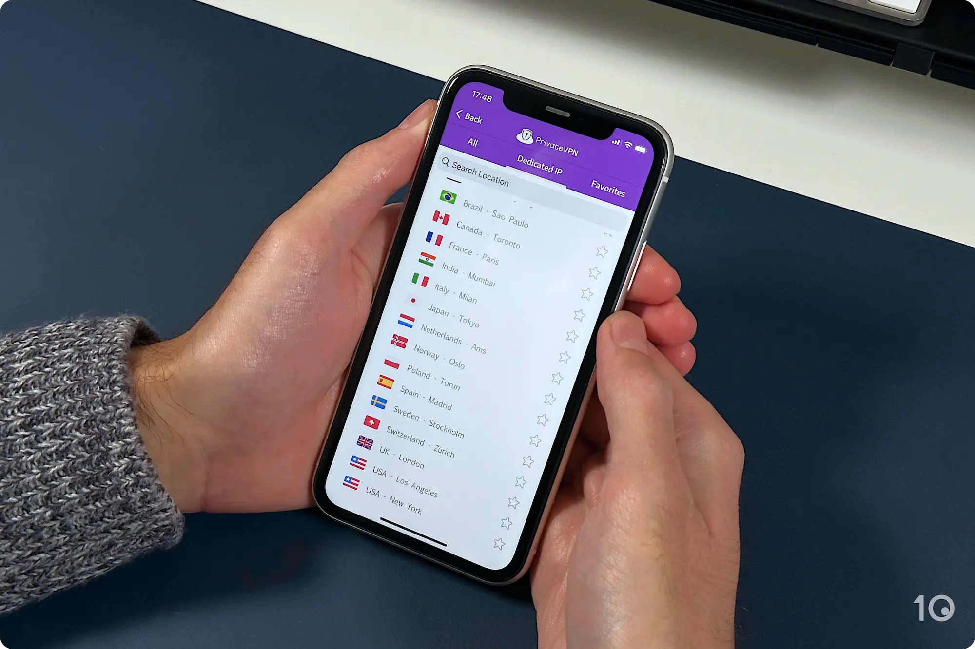 Lista över PrivateVPN-servrar på iOS