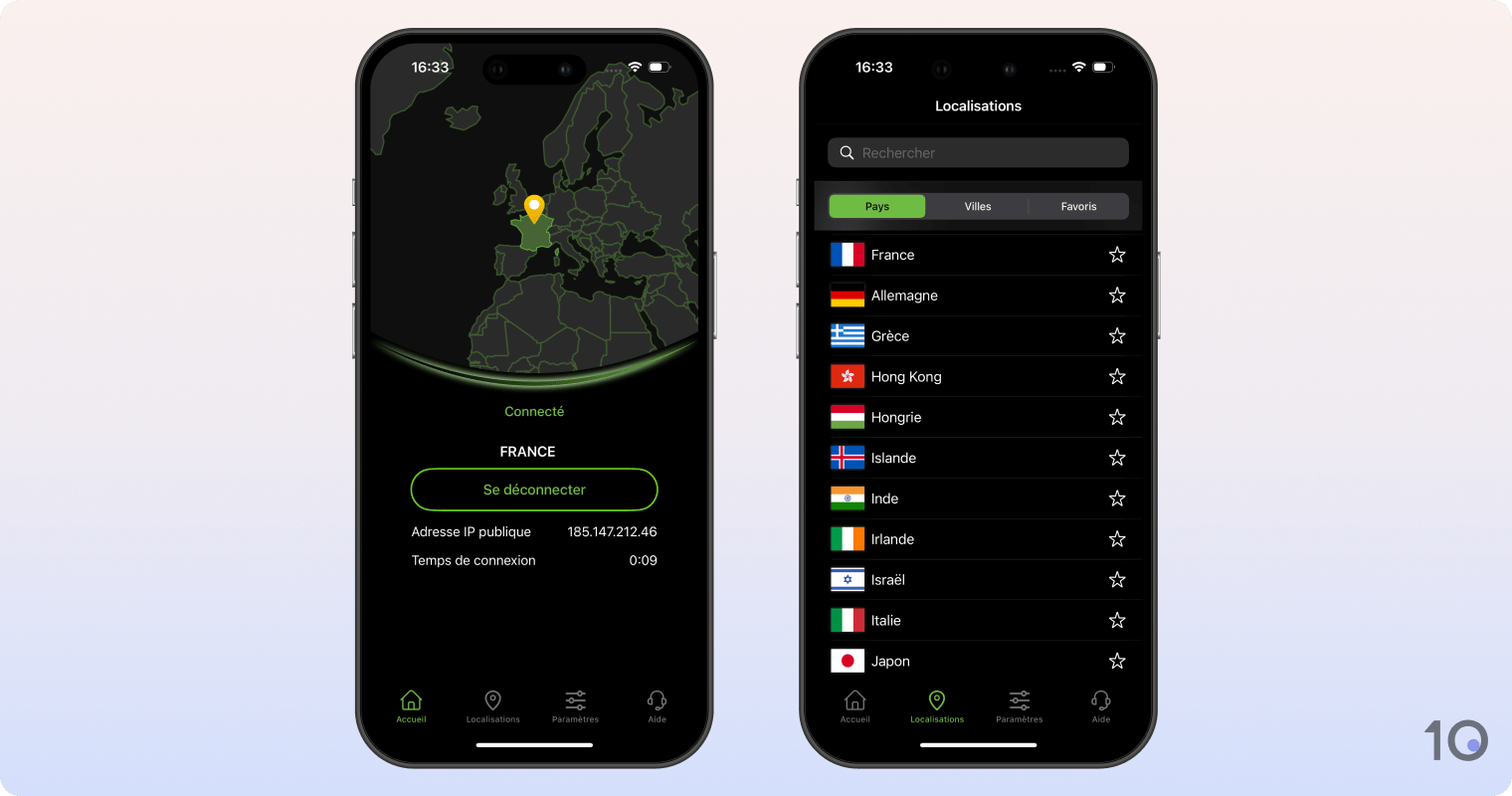 Application VPN IPVanish pour iOS