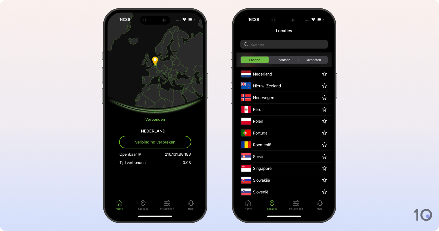 IPVanish's app voor iOS
