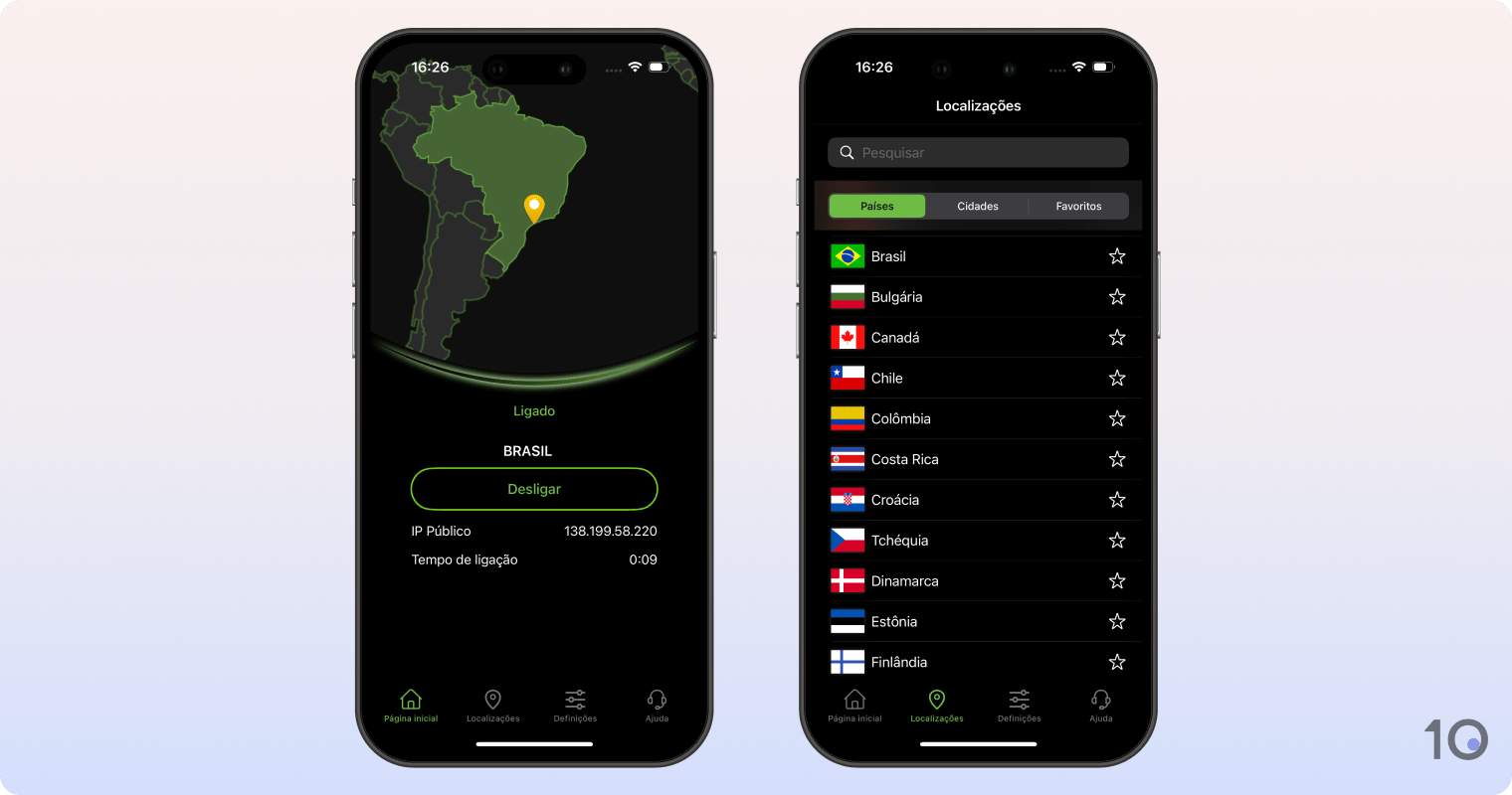Aplicativo VPN IPVanish para iOS
