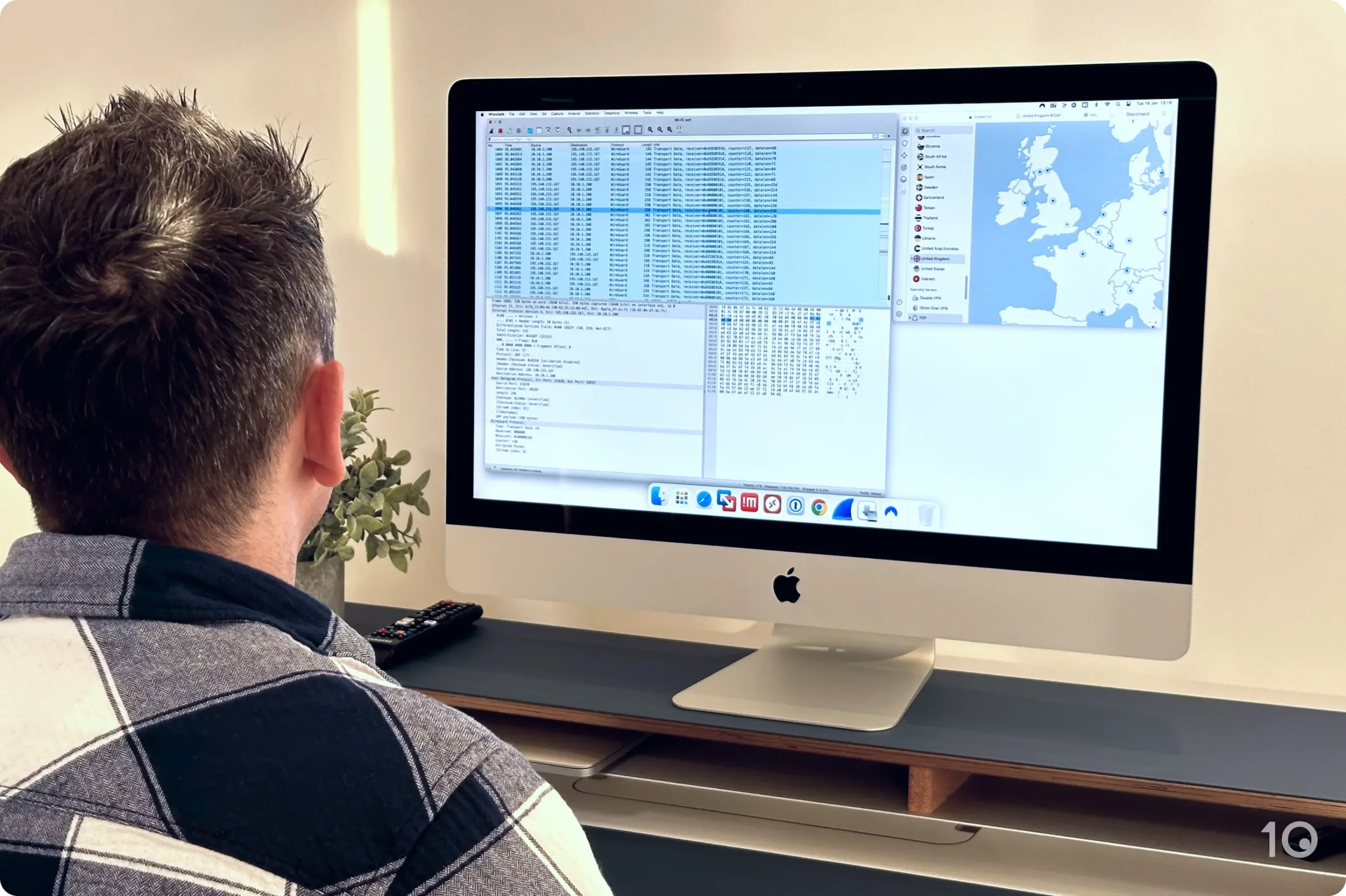 NordVPN con Wireshark su macOS