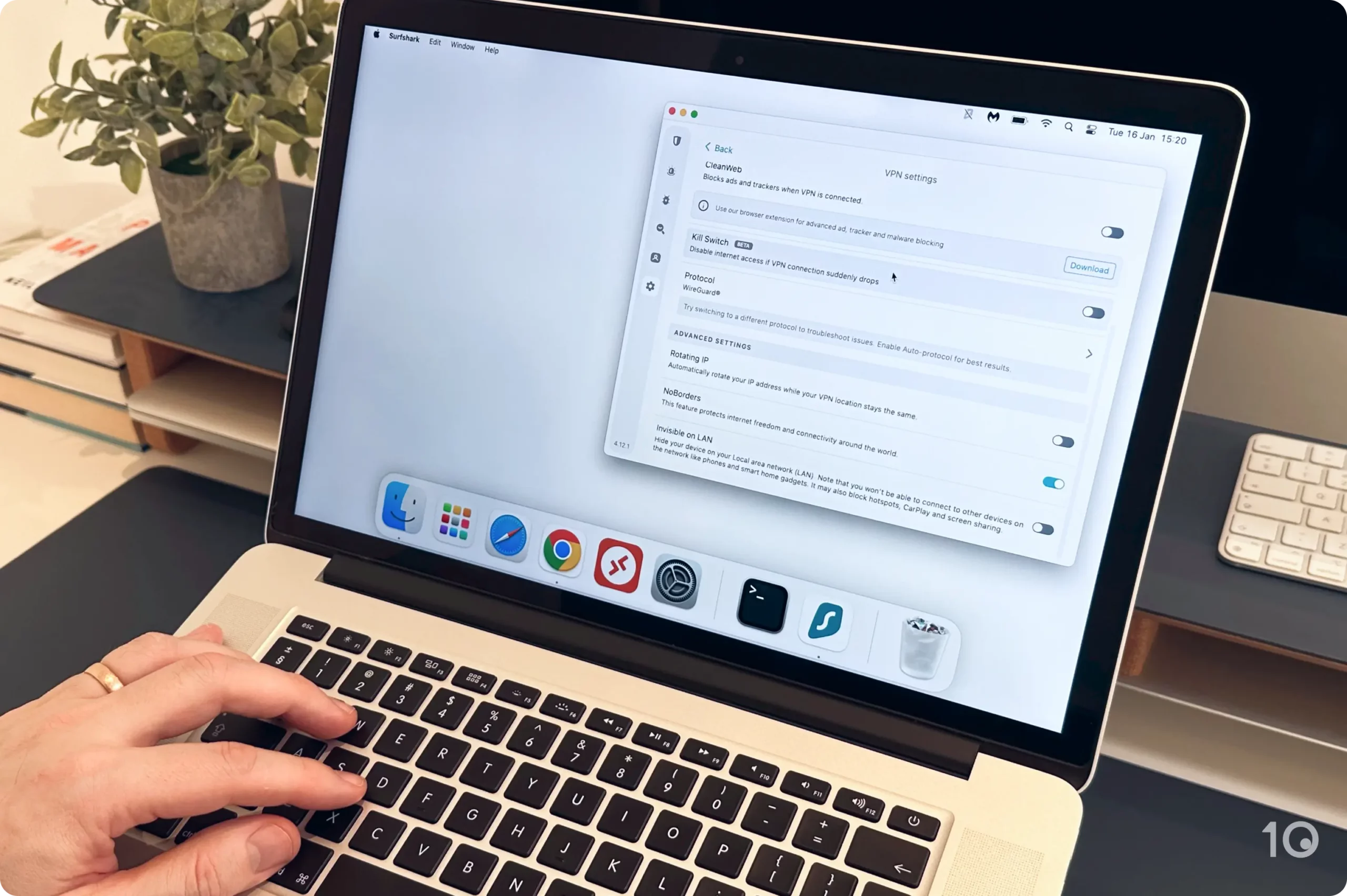 Surfshark-instellingen op macOS 