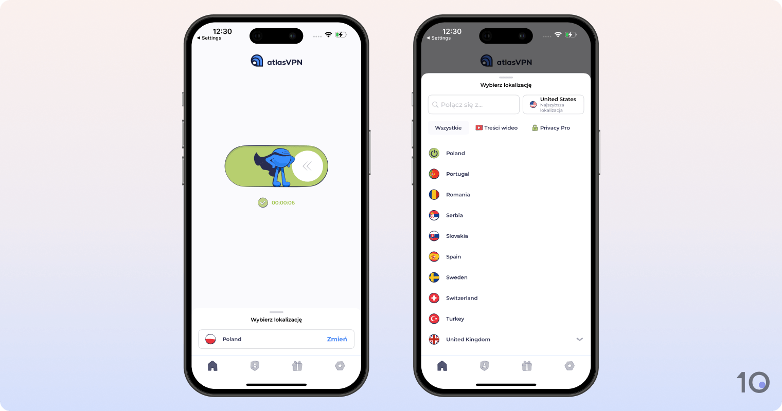 Atlas VPN za darmo na iOS