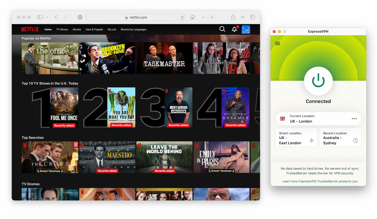 ExpressVPN funziona con Netflix