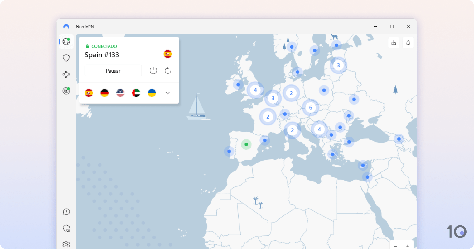 Aplicación de NordVPN para Windows