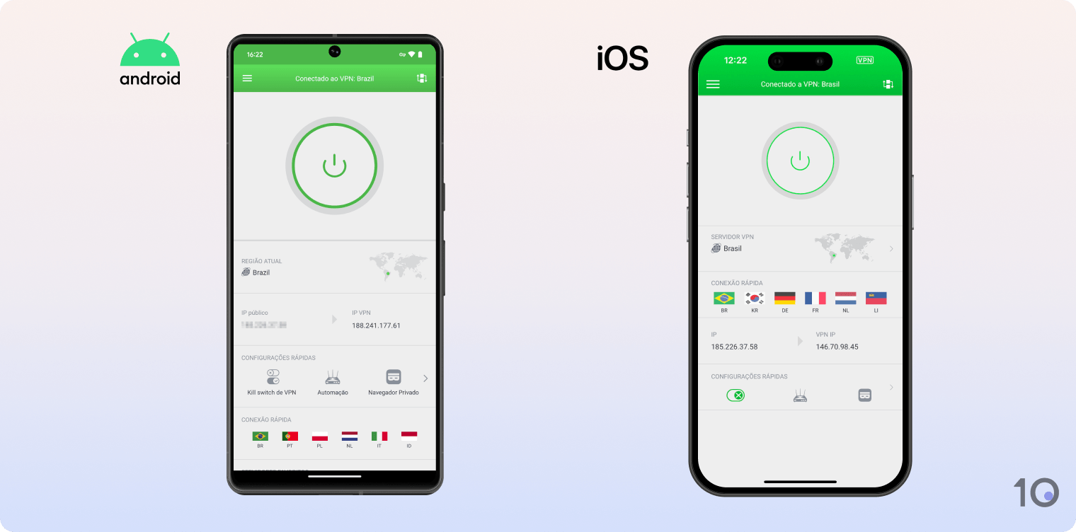 Aplicativos da Private Internet Access para Android e iOS