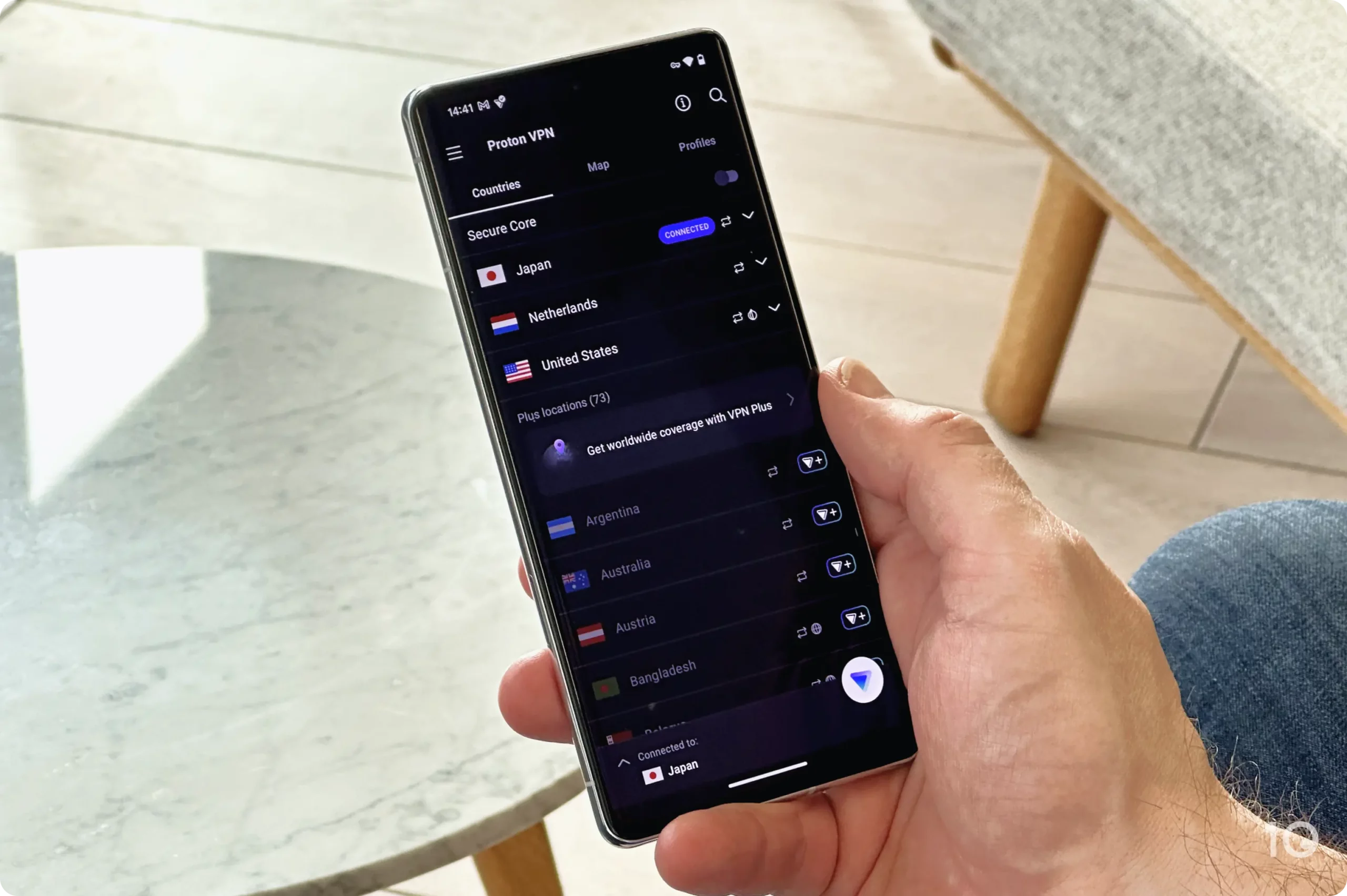 Proton VPN Kostenlose Serverliste auf Android