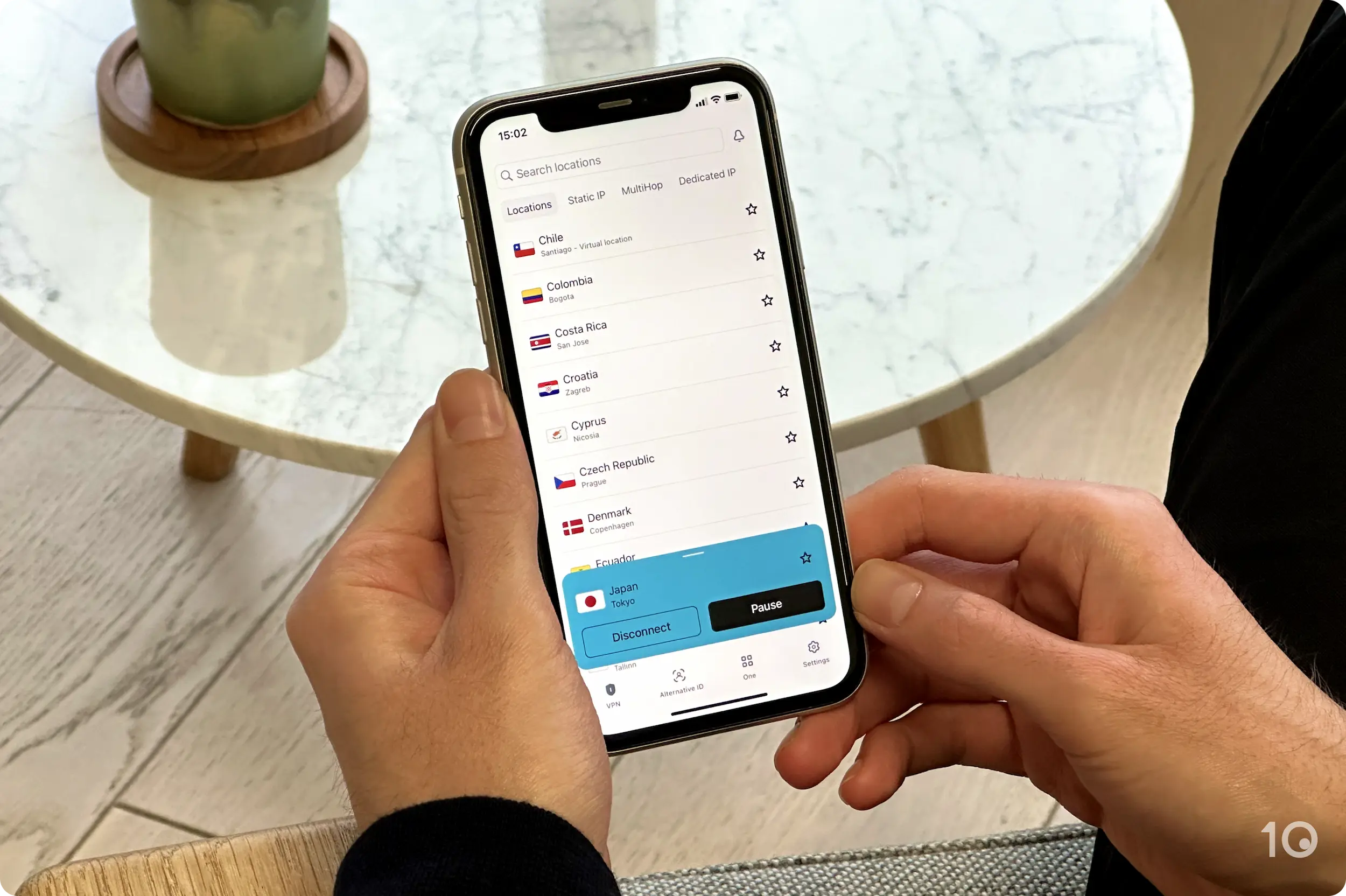 Surfshark VPN-serverlista på IOS