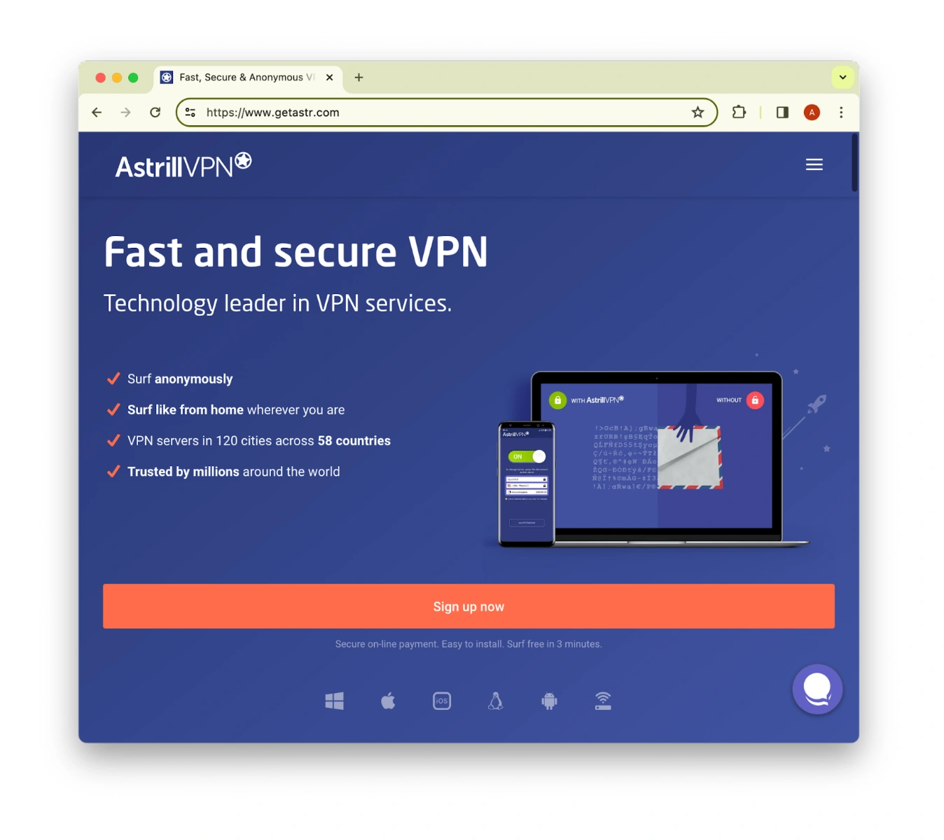 Le site alternatif d'Astrill VPN pour les pays avec une censure en ligne.