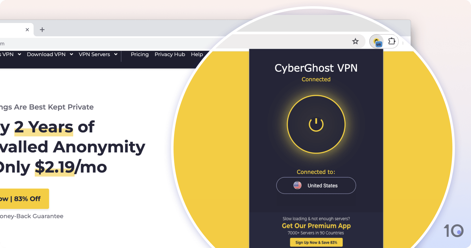 CyberGhost-browserextensie voor Chrome