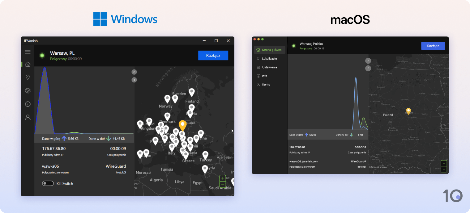 Aplikacje IPVanish na system Windows i macOS