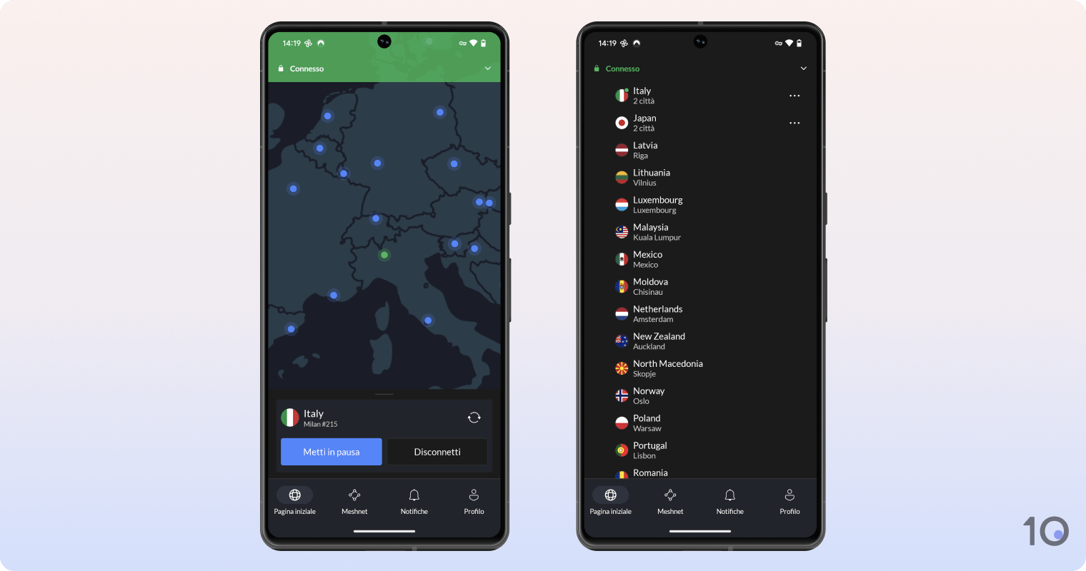 L'app di NordVPN per Android