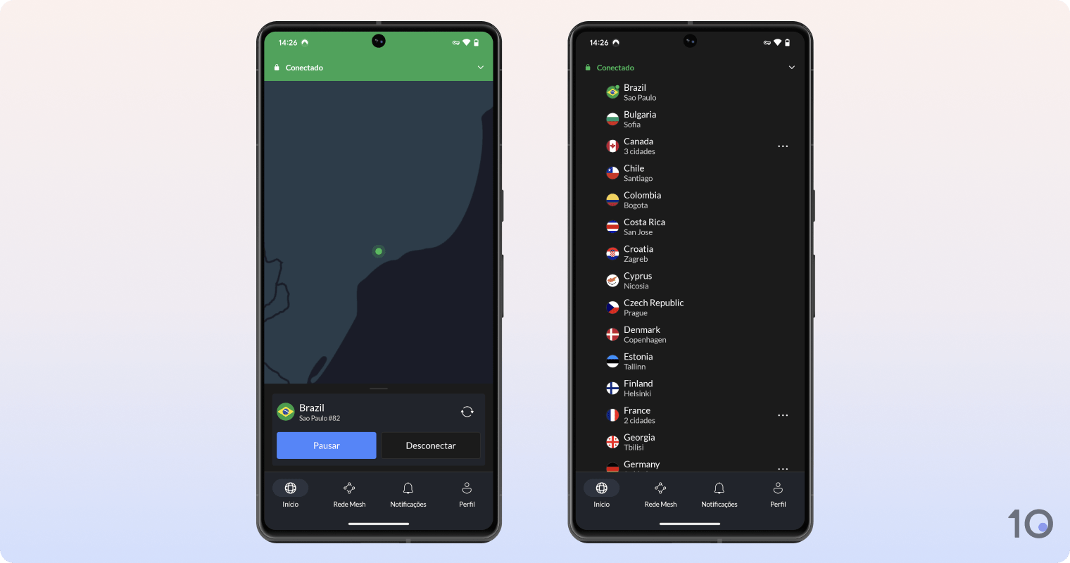 Aplicativo NordVPN para Android