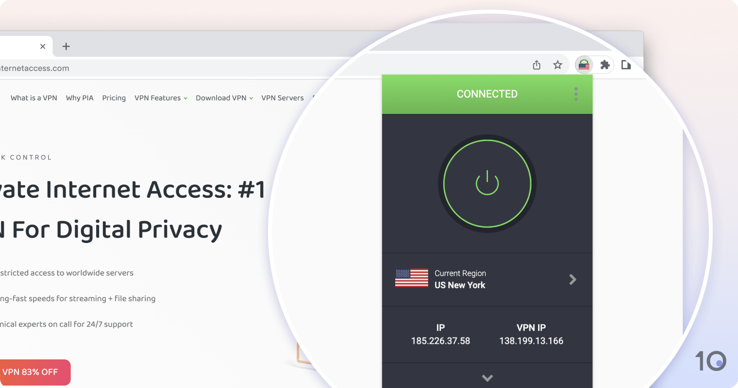 PIA's VPN extension for Chrome