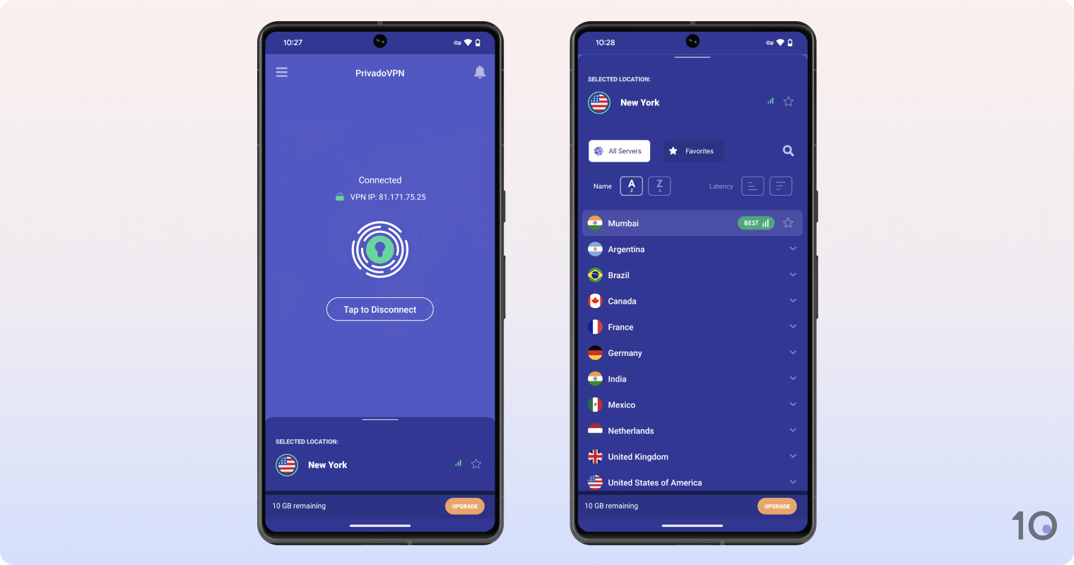 PrivadoVPN Free's app for Android