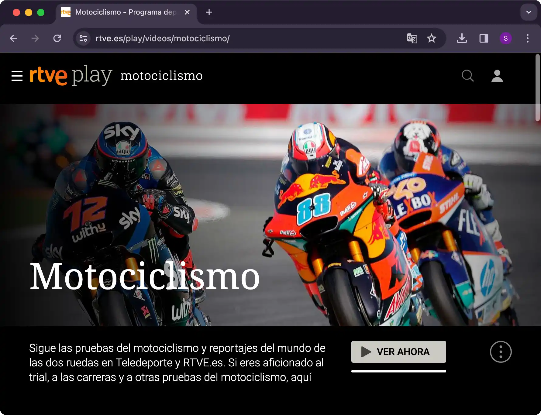 Streaming wyścigów MotoGP na żywo za pomocą RTVE Play