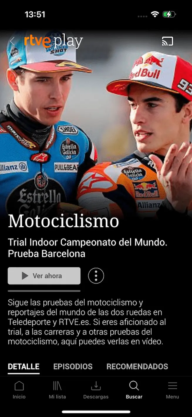 Streaming della MotoGP in RTVE Play su iOS