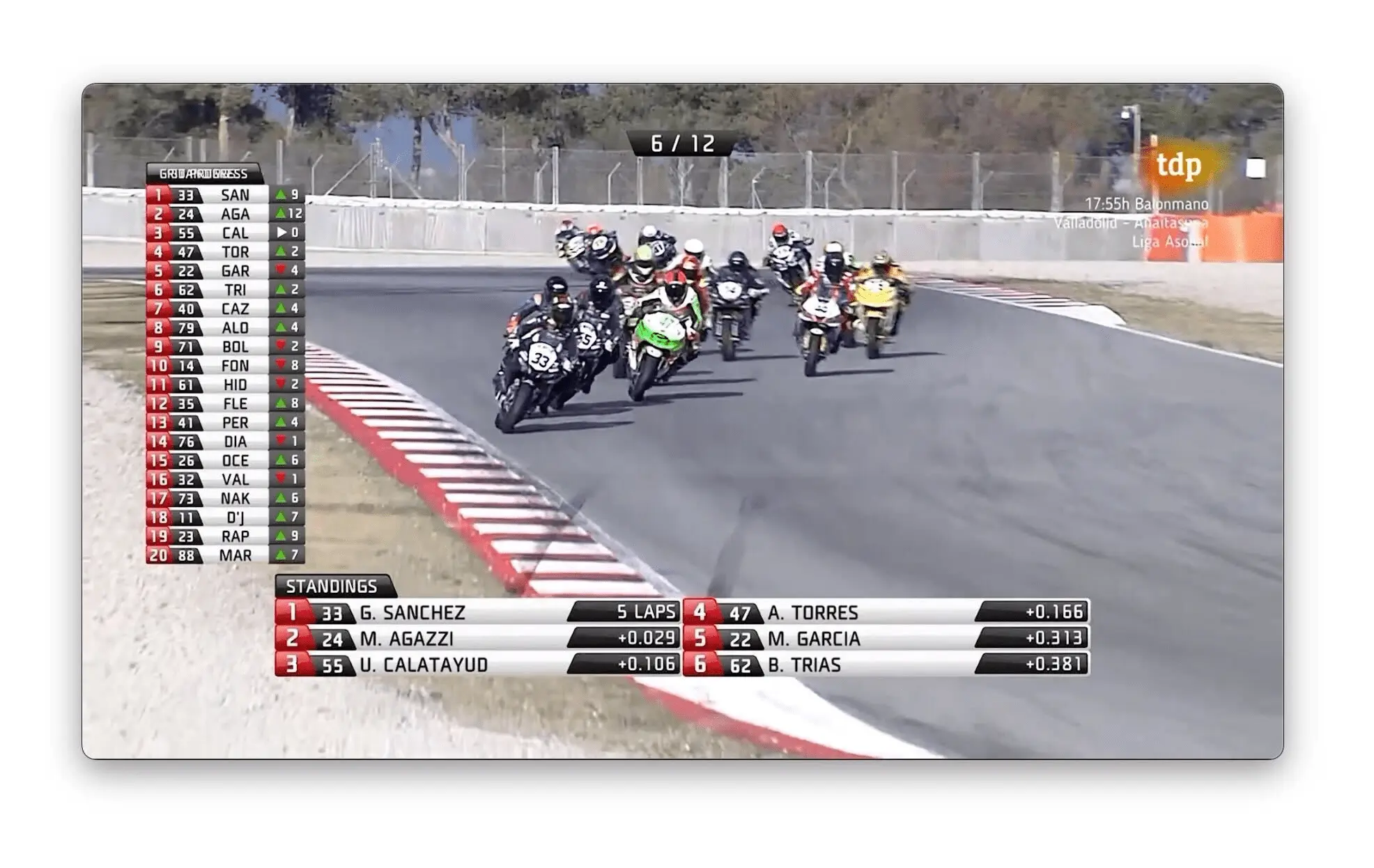 Corrida da MotoGP transmitida no aplicativo Apple TV do RTVE Play