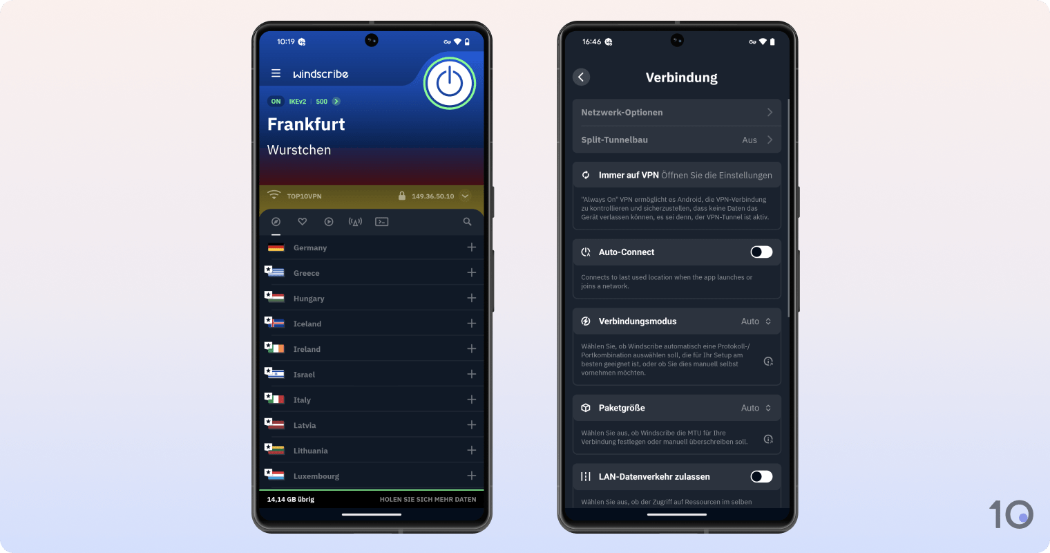 Proton VPNs App für Android
