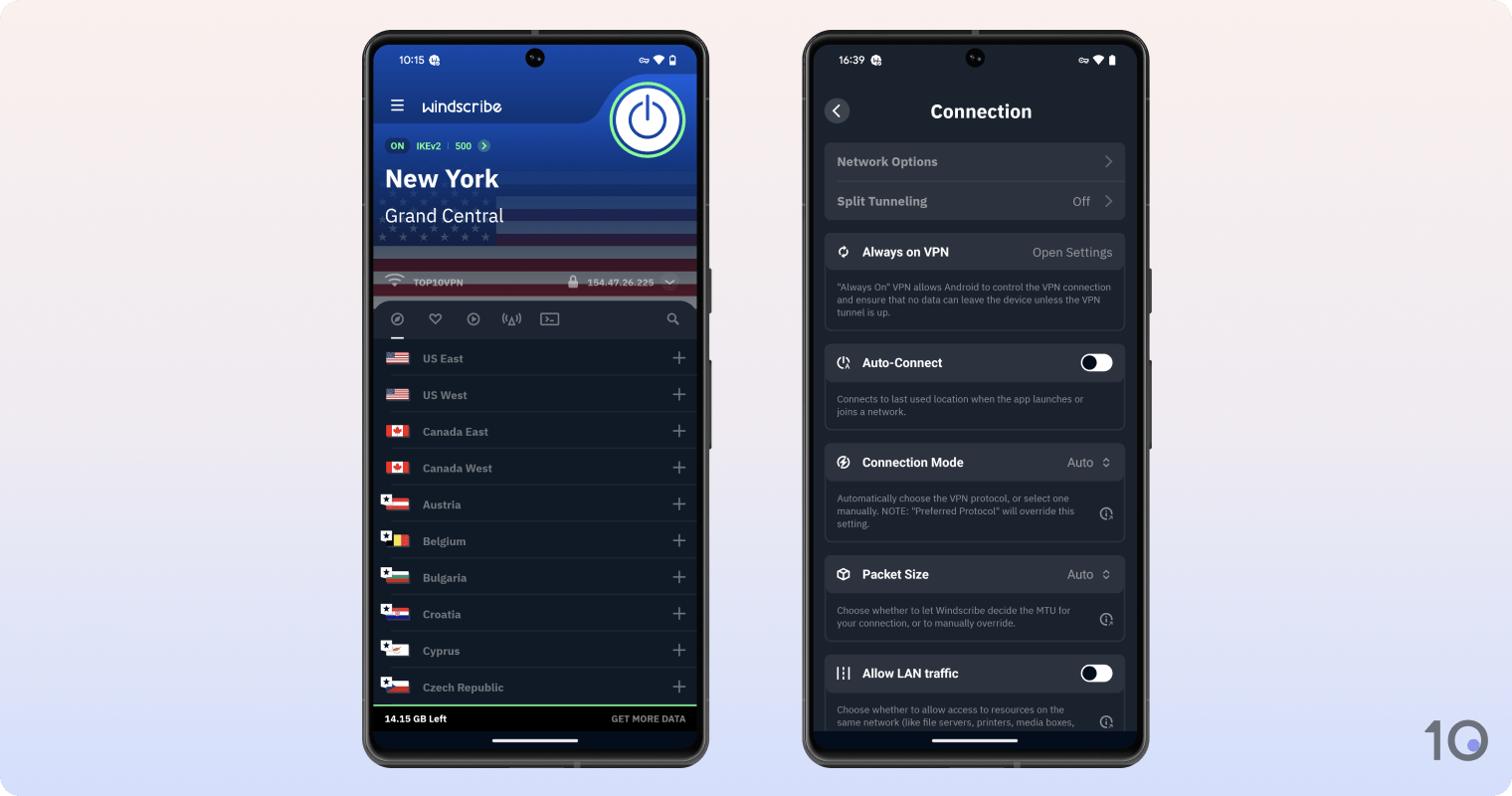 Windscribe's free VPN app for Android