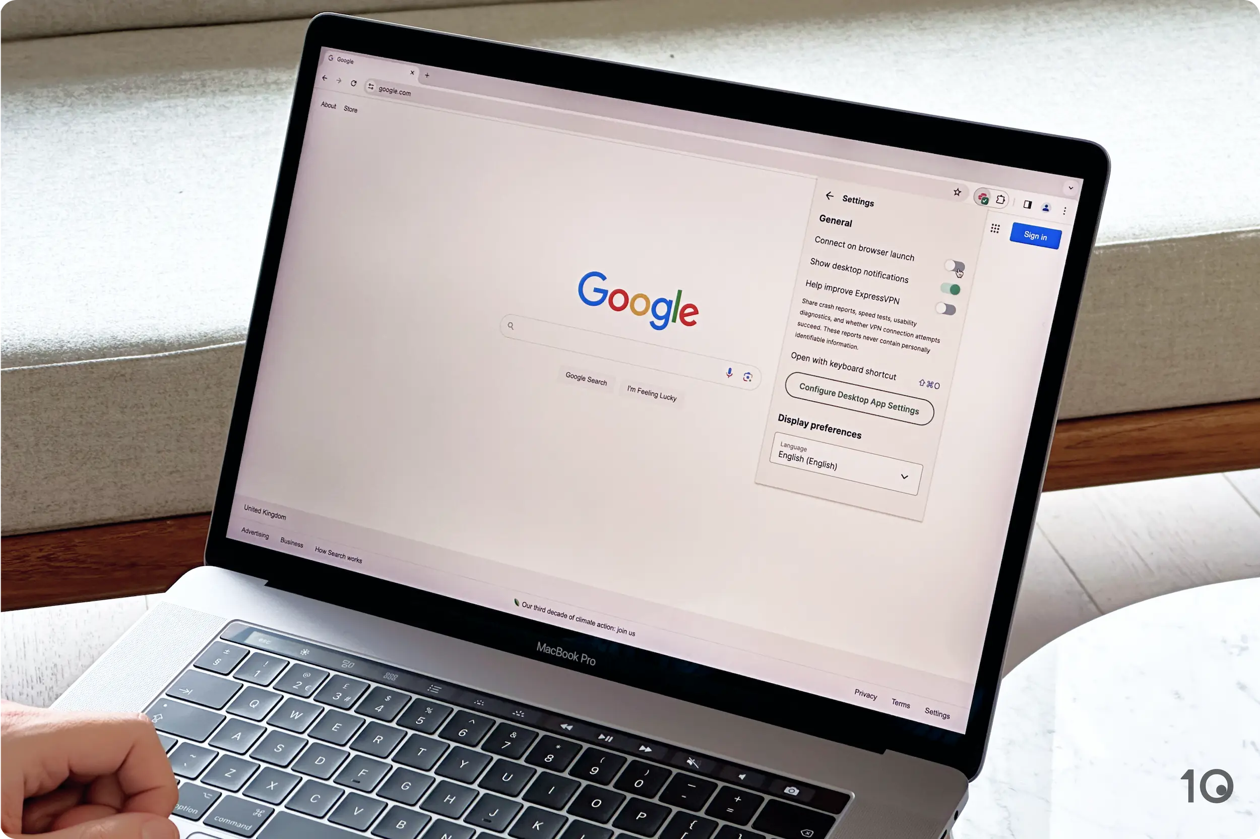 ExpressVPN Chrome Browser Extension Settings on macOS