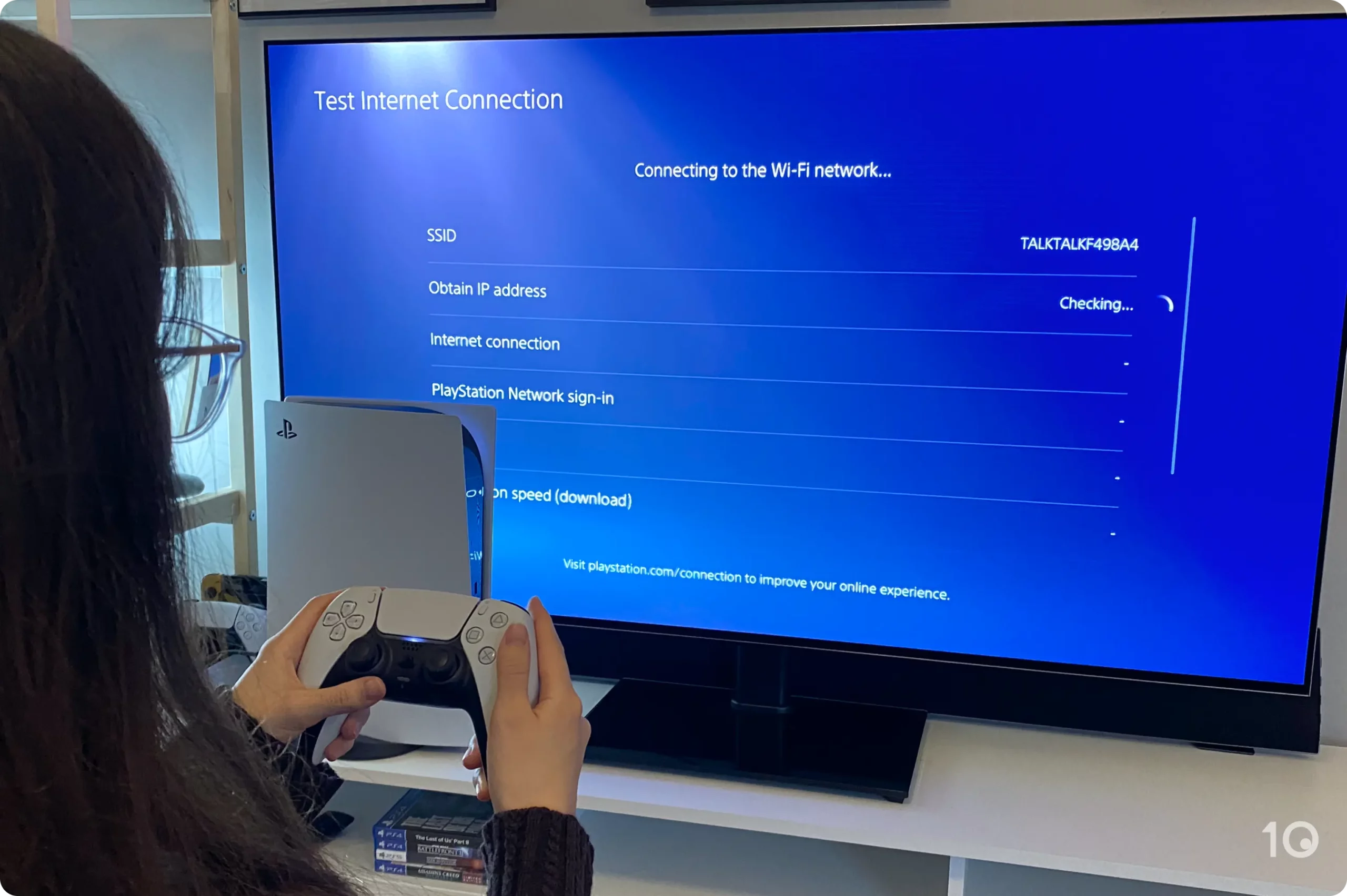 Testing the internet connection on a PS5 console