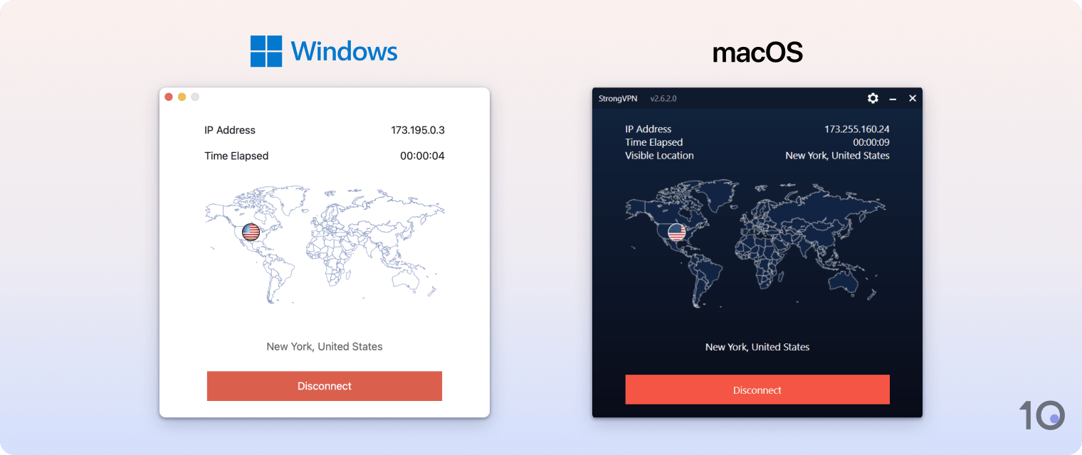 StrongVPN's apps for Windows and macOS