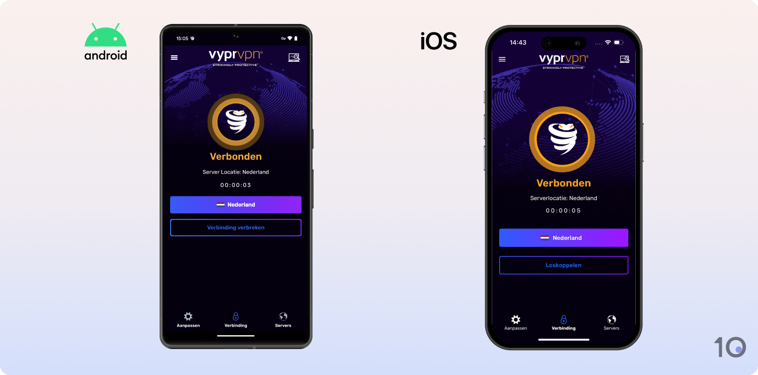 VyprVPN's Android app en iOS app