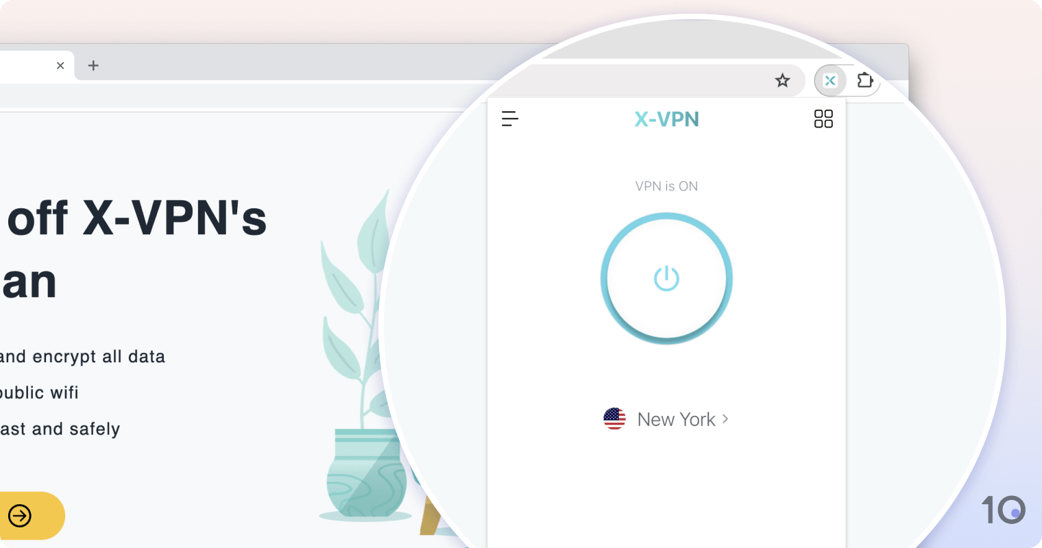 X-VPN's browser extension for Google Chrome