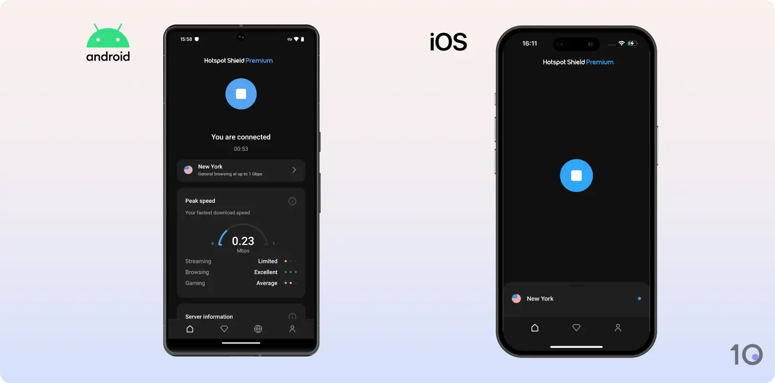 Hotspot Shield's VPN apps for Android and iOS