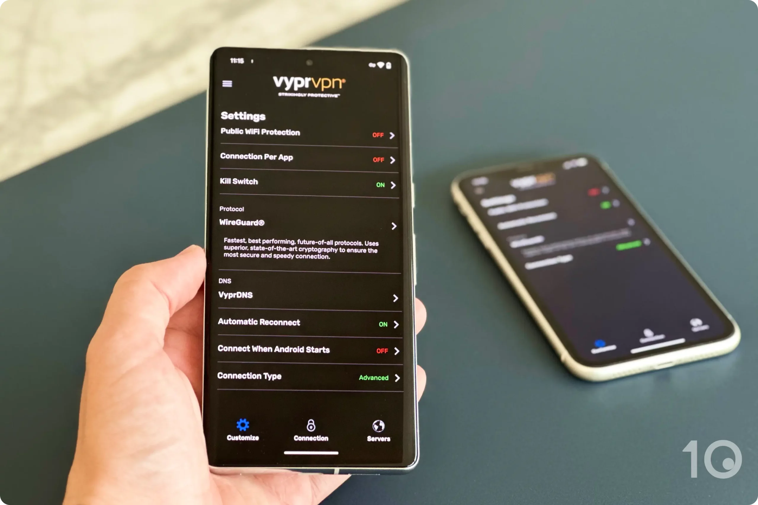 Configurações de segurança da VyprVPN no Android