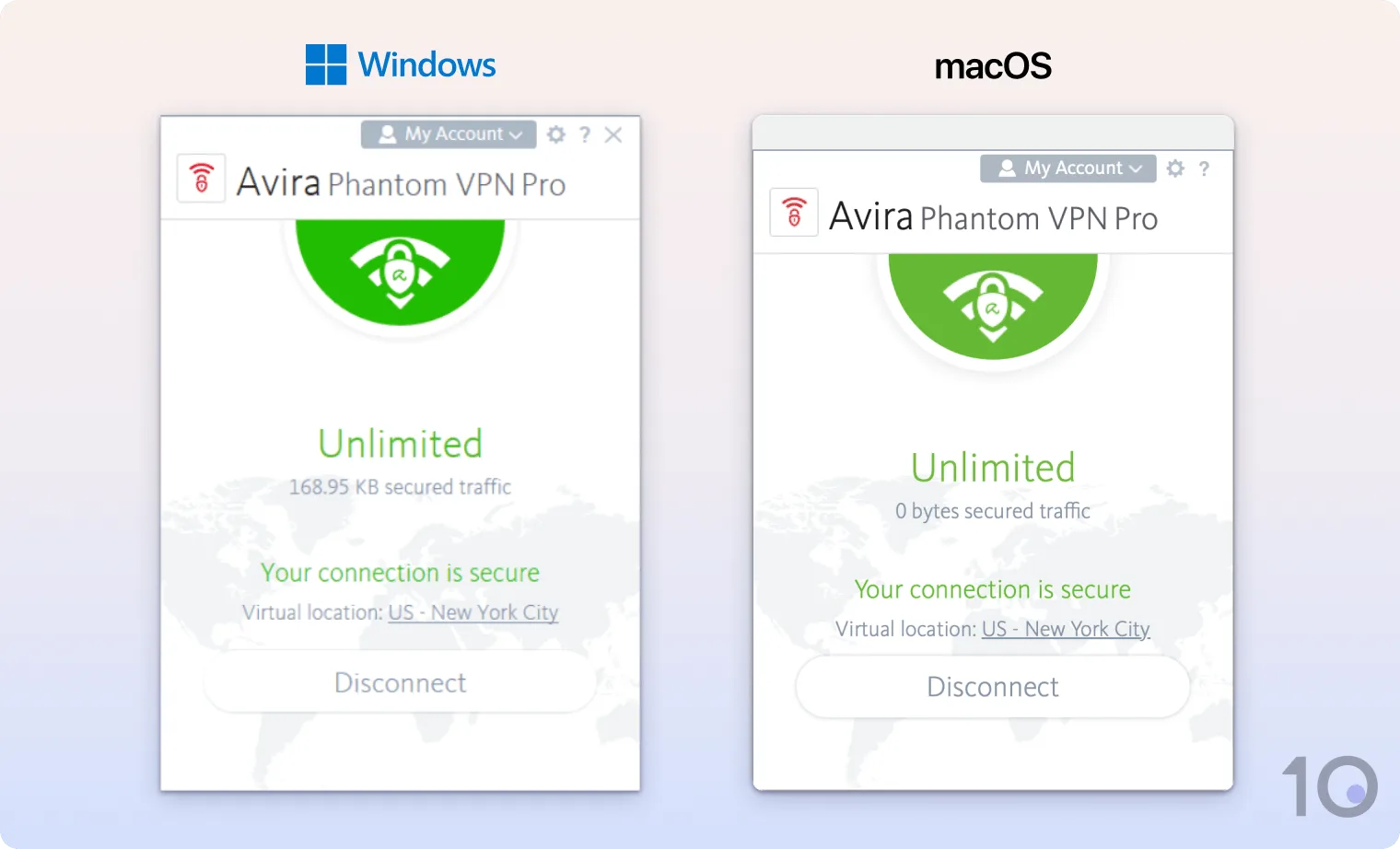The Avira Phantom VPN apps for Windows and macOS
