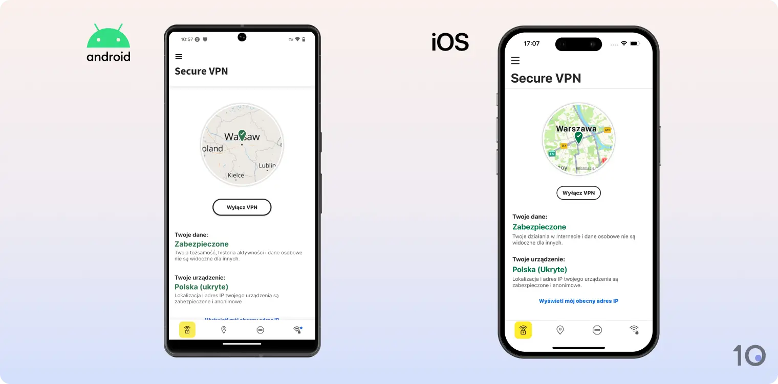 Aplikacje Norton Secure VPN na Androida i iOS
