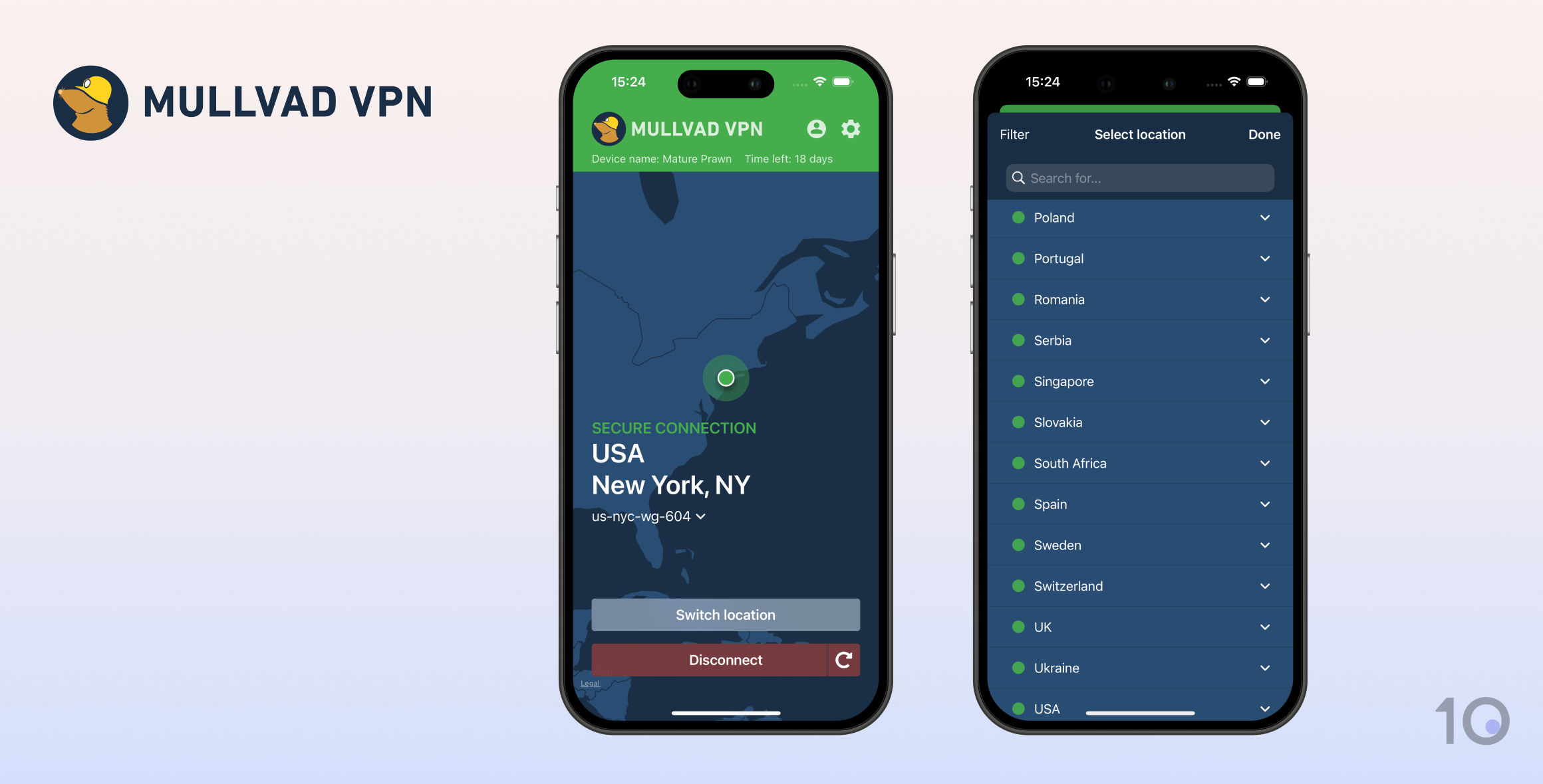 Application Mullvad sur iOS