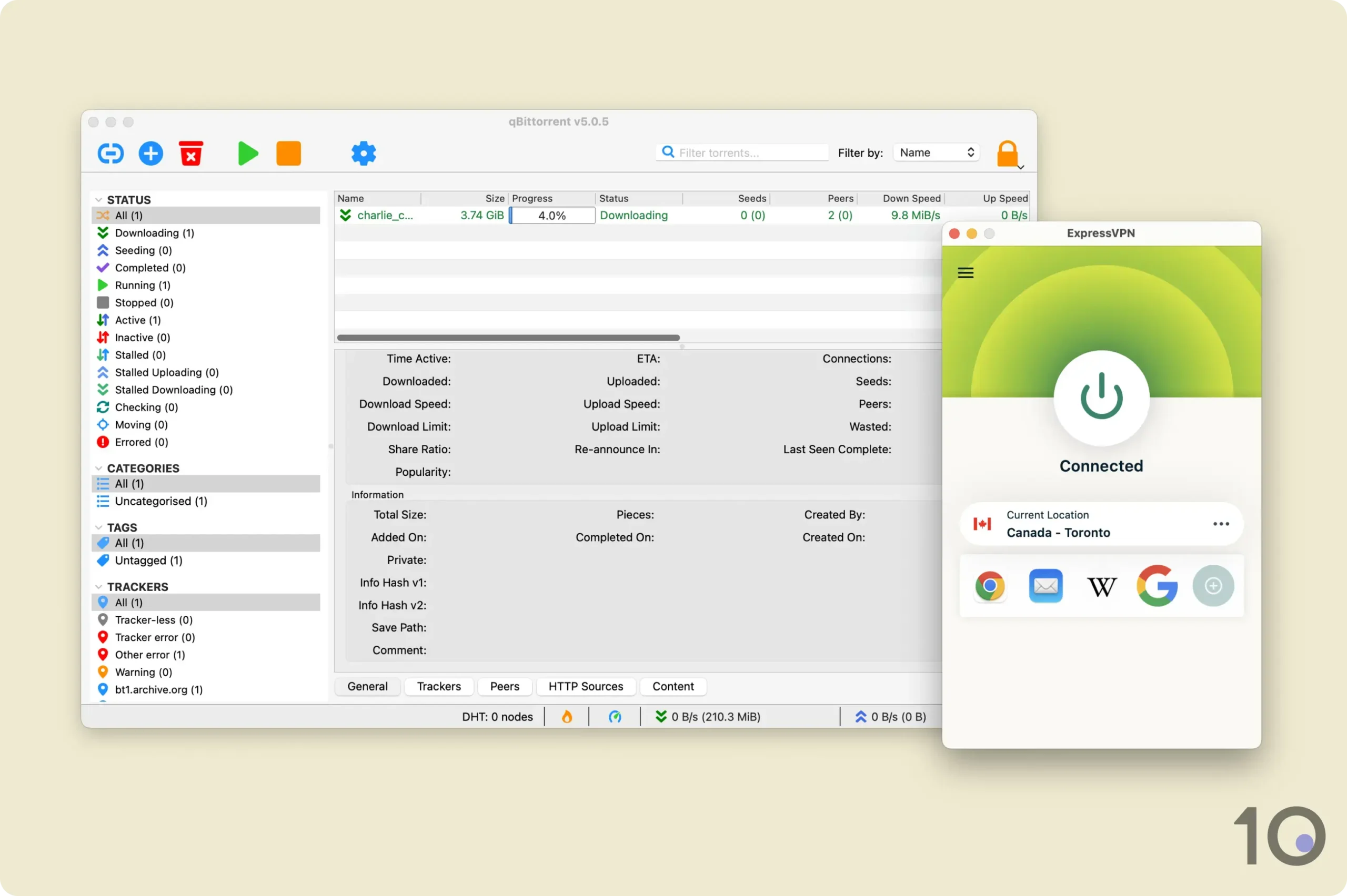 Torrenting met ExpressVPN op macOS