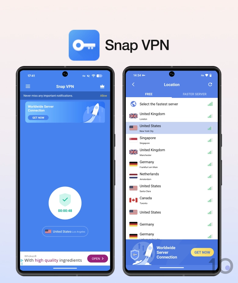 Snap VPN app.