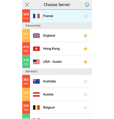 Schermata dell’app per iOSS di VyprVPN